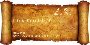 Link Kristóf névjegykártya